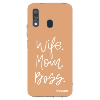 Picasee διαφανής θήκη σιλικόνης Samsung Galaxy A40 A405F - Boss Mama