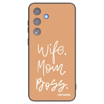 Picasee Μαύρη θήκη σιλικόνης για Samsung Galaxy S25 FE 5G - Boss Mama