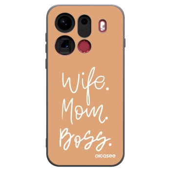 Picasee Μαύρη θήκη σιλικόνης για OPPO Find X9 Pro - Boss Mama