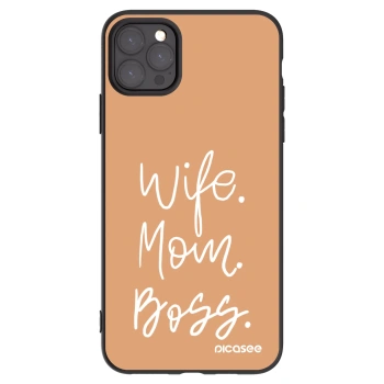 Picasee Μαύρη θήκη σιλικόνης για Apple iPhone 11 Pro Max - Boss Mama