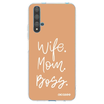 Picasee διαφανής θήκη σιλικόνης Huawei Nova 5T - Boss Mama