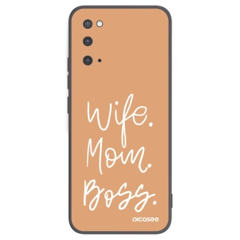 Picasee Μαύρη θήκη σιλικόνης για Samsung Galaxy S20 G980F - Boss Mama