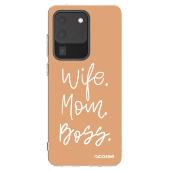 Picasee διαφανής θήκη σιλικόνης Samsung Galaxy S20 Ultra 5G G988F - Boss Mama