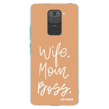 Picasee Μαύρη θήκη σιλικόνης για Xiaomi Redmi Note 9 - Boss Mama