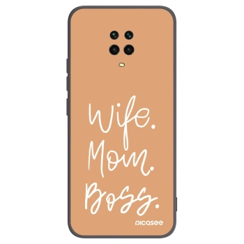 Picasee Μαύρη θήκη σιλικόνης για Xiaomi Redmi Note 9S - Boss Mama