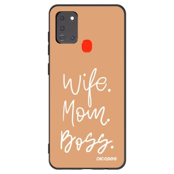 Picasee Μαύρη θήκη σιλικόνης για Samsung Galaxy A21s - Boss Mama