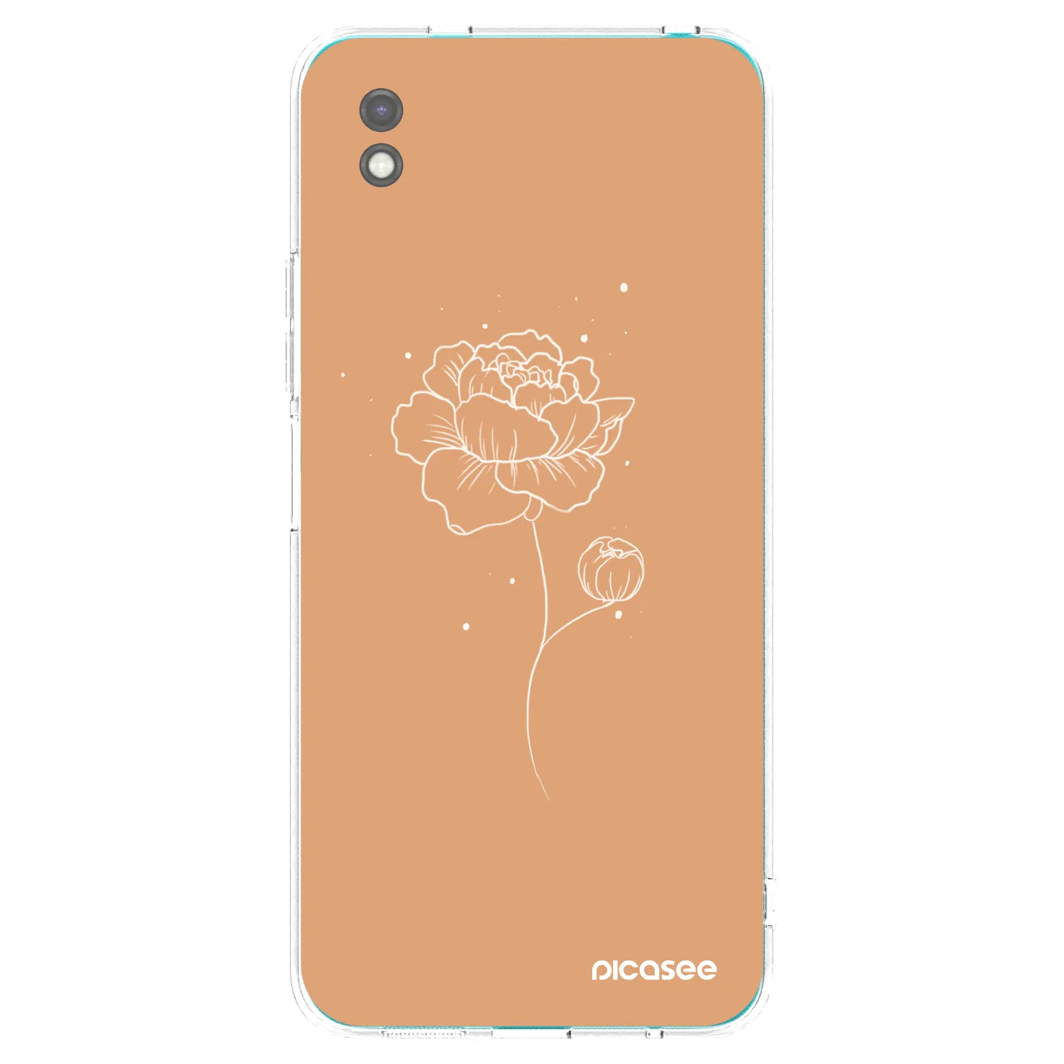 Picasee Μαύρη θήκη σιλικόνης για Xiaomi Redmi 9A - Peonies