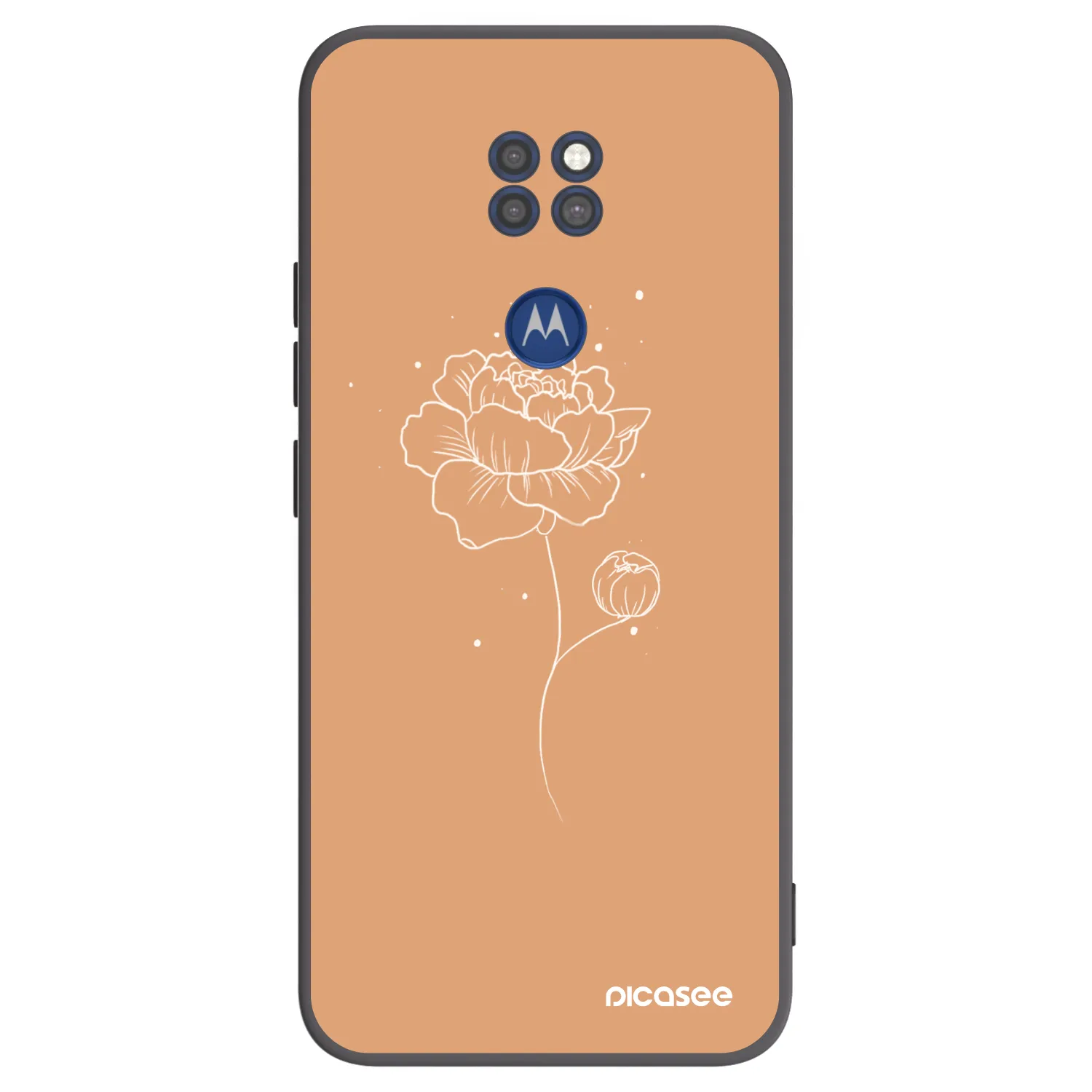 Picasee Μαύρη θήκη σιλικόνης για Motorola Moto G9 Play - Peonies