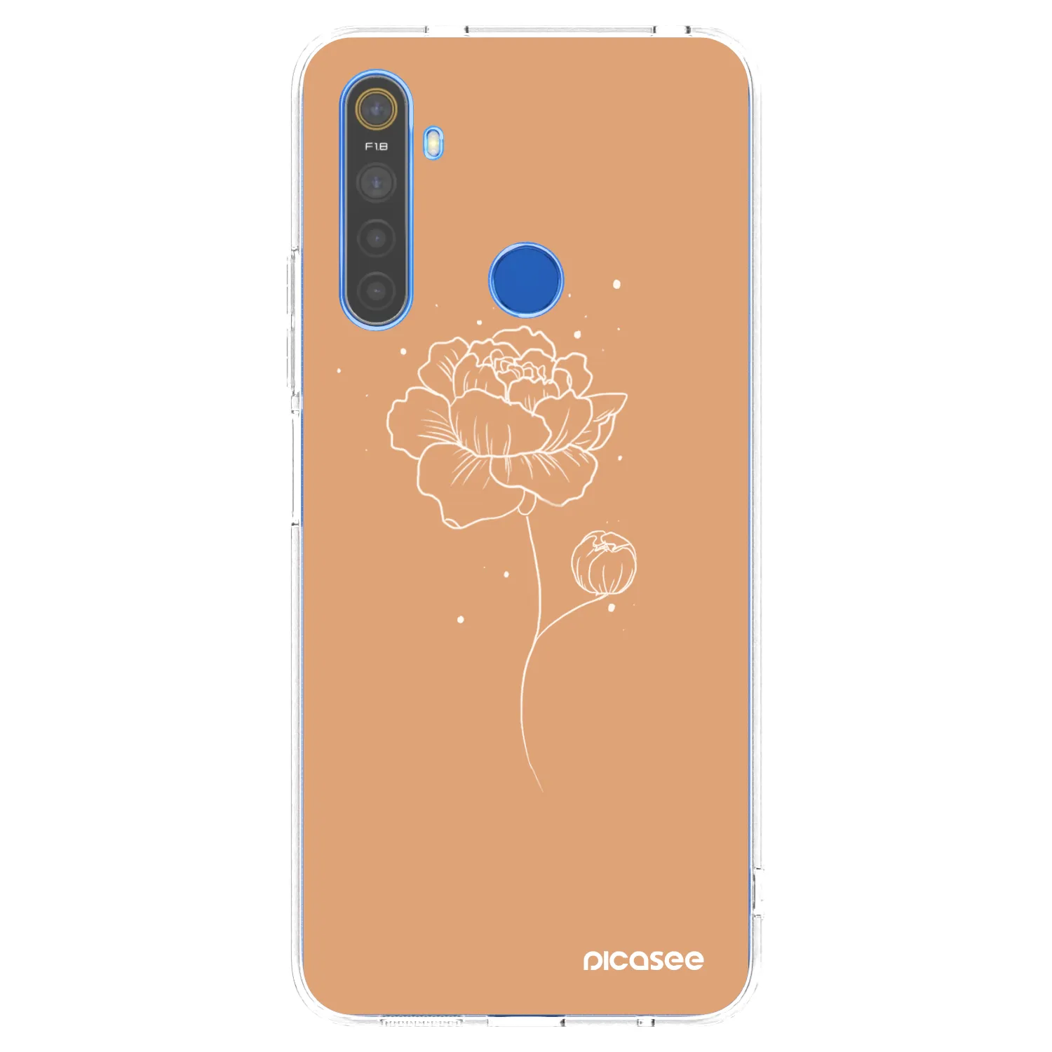 Picasee διαφανής θήκη σιλικόνης Realme 5 - Peonies