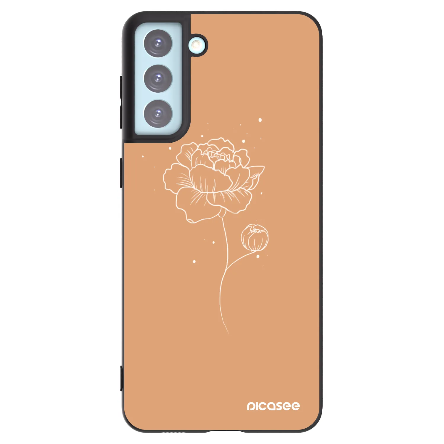 Picasee Μαύρη θήκη σιλικόνης για Samsung Galaxy S21+ 5G G996F - Peonies
