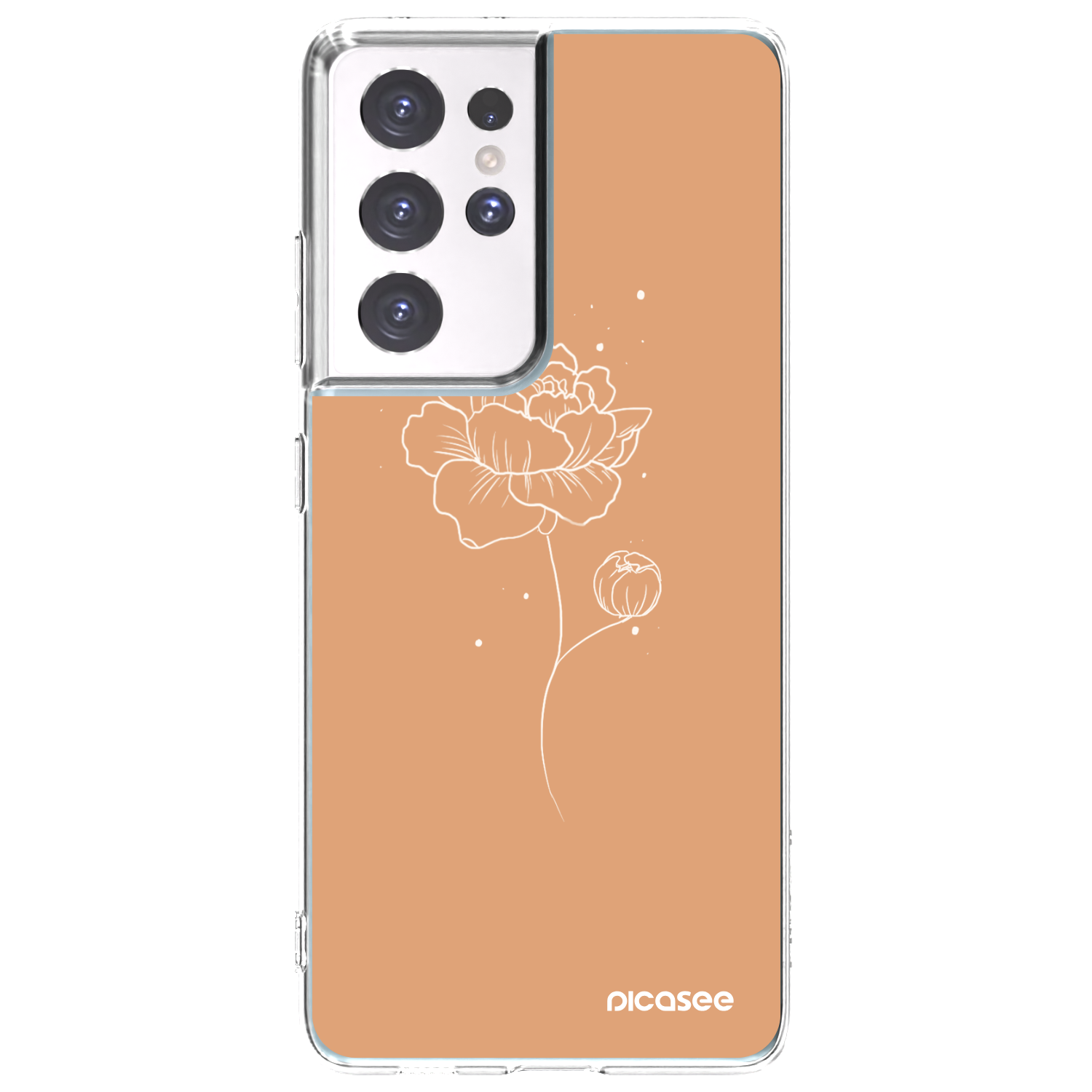 Picasee διαφανής θήκη σιλικόνης Samsung Galaxy S21 Ultra 5G G998B - Peonies