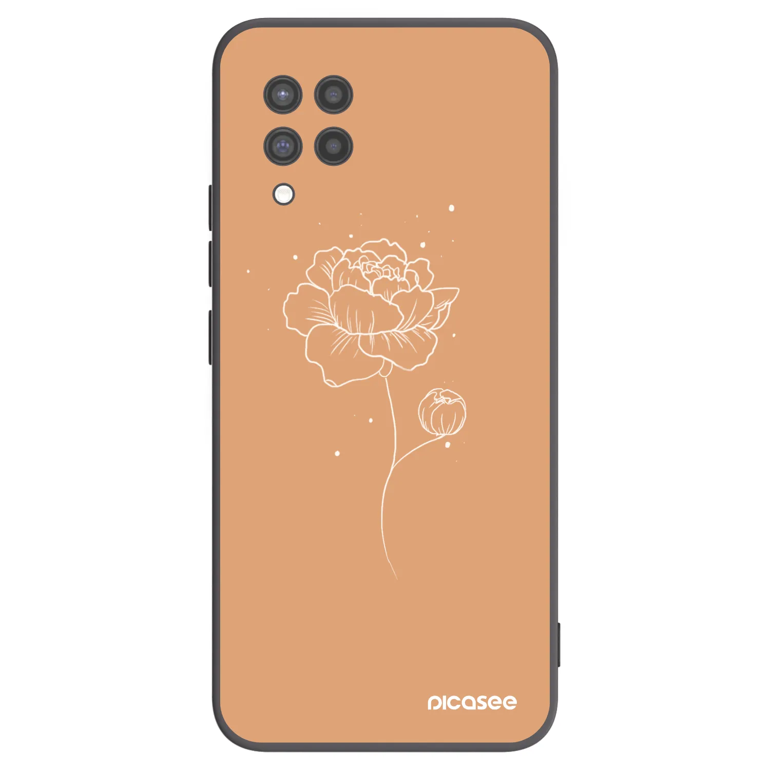 Picasee Μαύρη θήκη σιλικόνης για Samsung Galaxy A42 A426B - Peonies