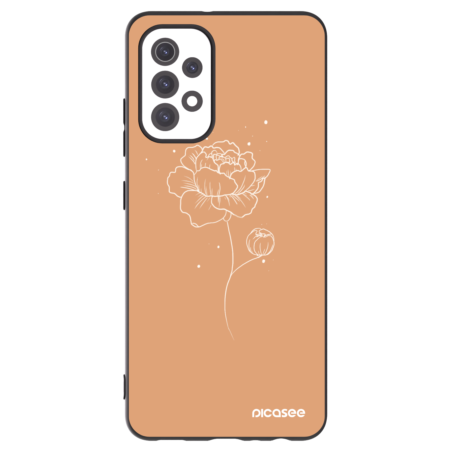 Picasee Μαύρη θήκη σιλικόνης για Samsung Galaxy A32 5G A326B - Peonies