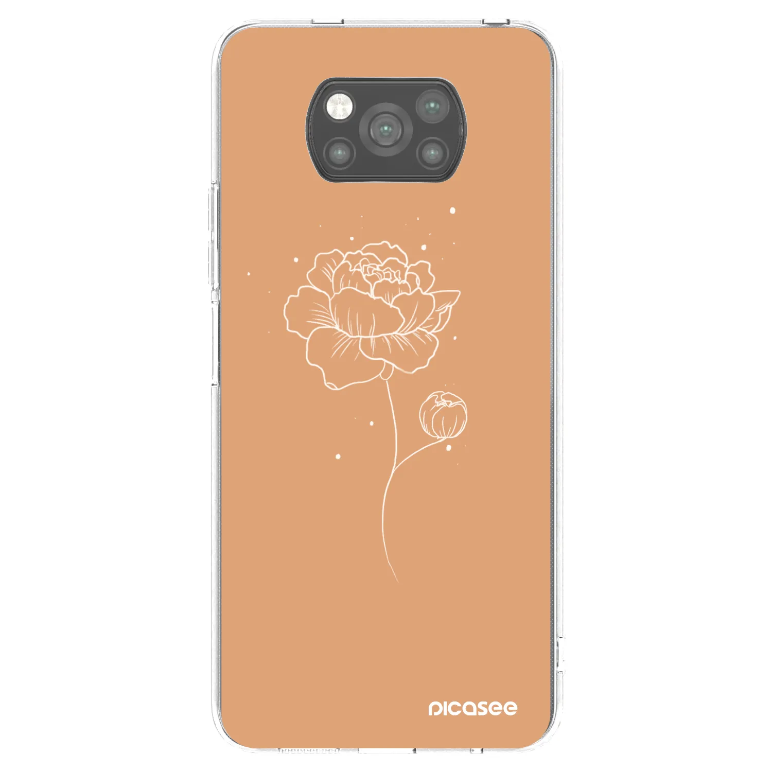 Picasee Μαύρη θήκη σιλικόνης για Xiaomi Poco X3 Pro - Peonies