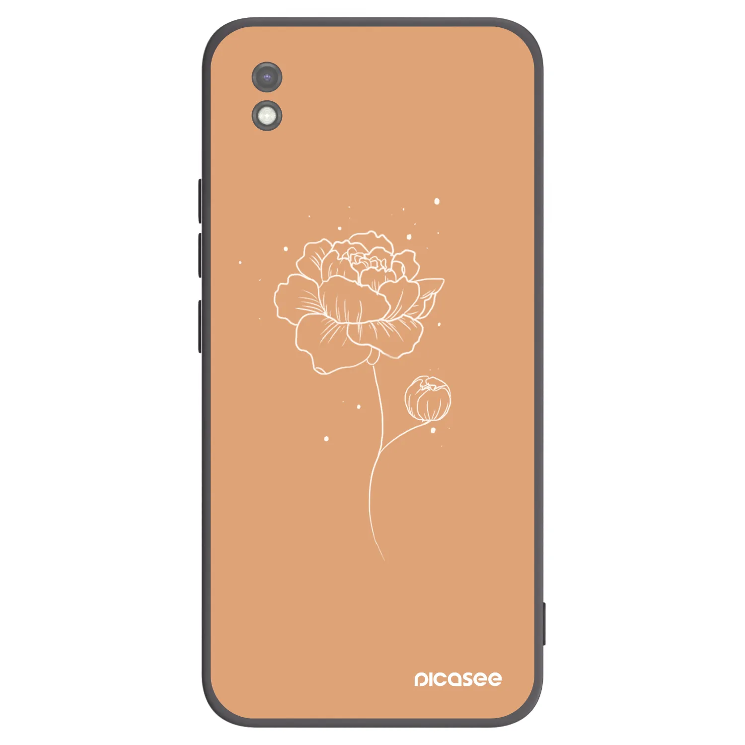 Picasee Μαύρη θήκη σιλικόνης για Xiaomi Redmi 9AT - Peonies