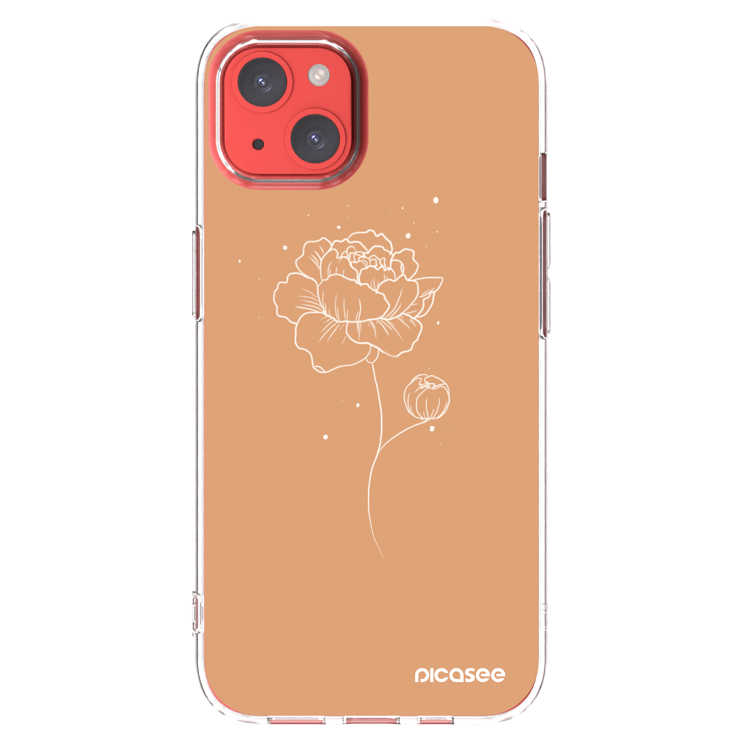 Picasee διαφανής θήκη σιλικόνης Apple iPhone 13 - Peonies