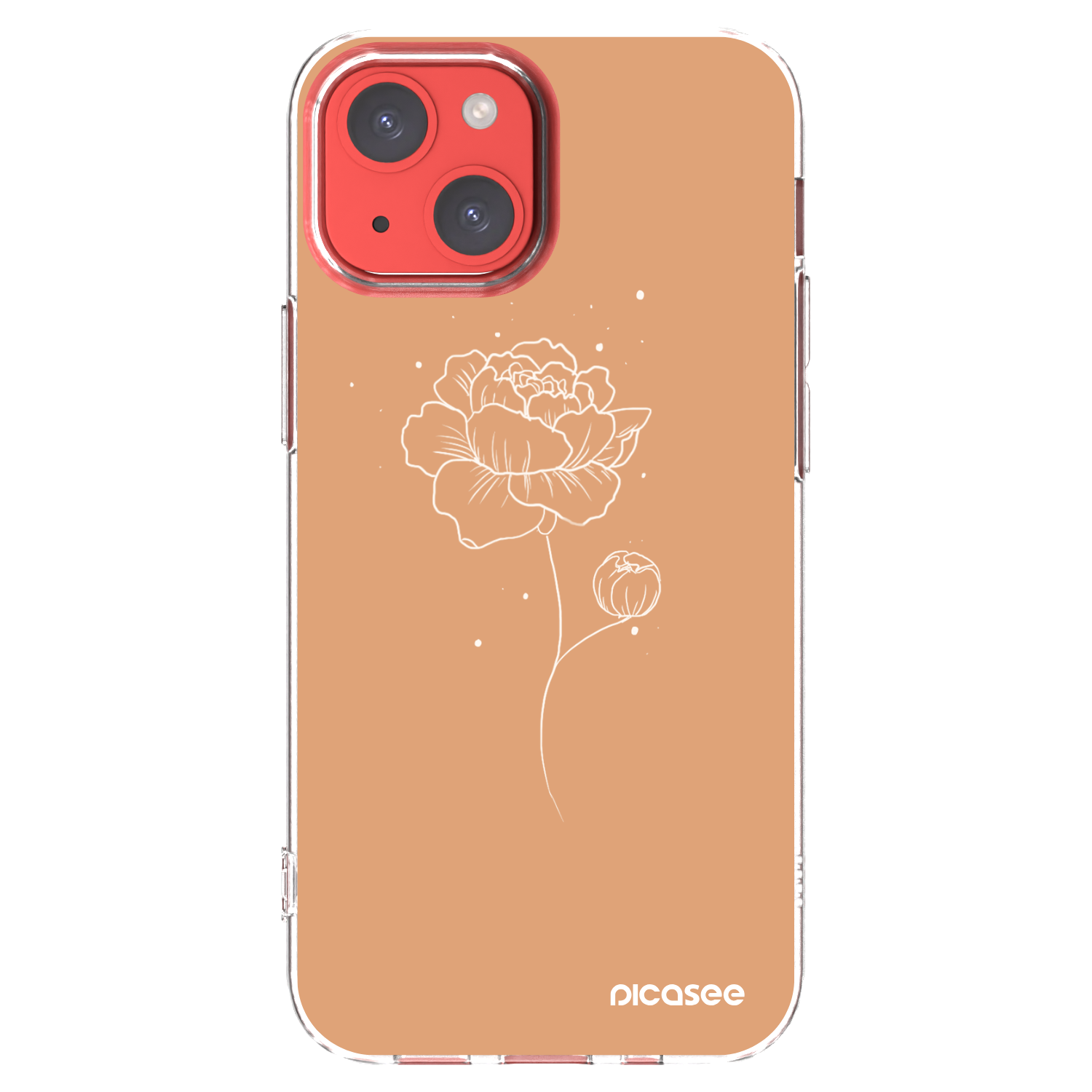 Picasee διαφανής θήκη σιλικόνης Apple iPhone 13 mini - Peonies