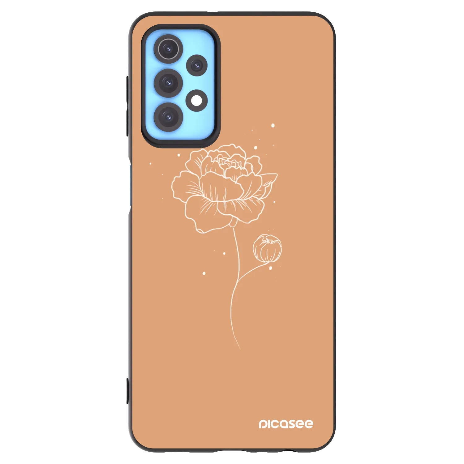 Picasee Μαύρη θήκη σιλικόνης για Samsung Galaxy A32 4G SM-A325F - Peonies