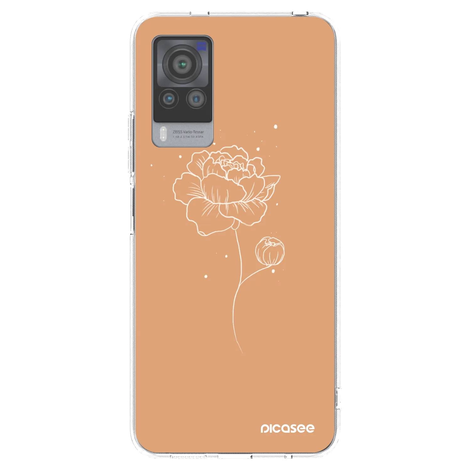Picasee διαφανής θήκη σιλικόνης Vivo X60 Pro 5G - Peonies