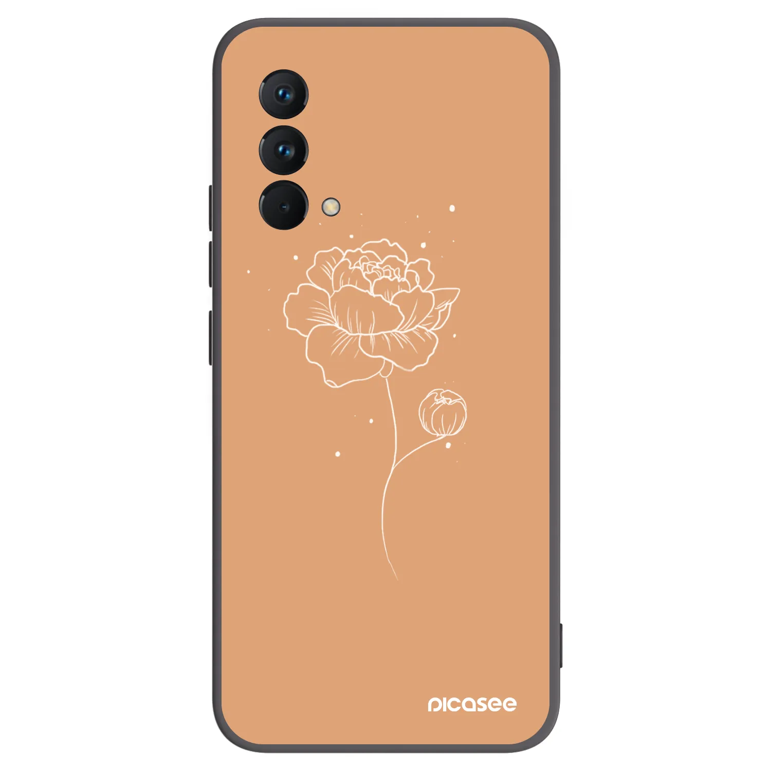 Picasee Μαύρη θήκη σιλικόνης για Realme GT Master Edition 5G - Peonies