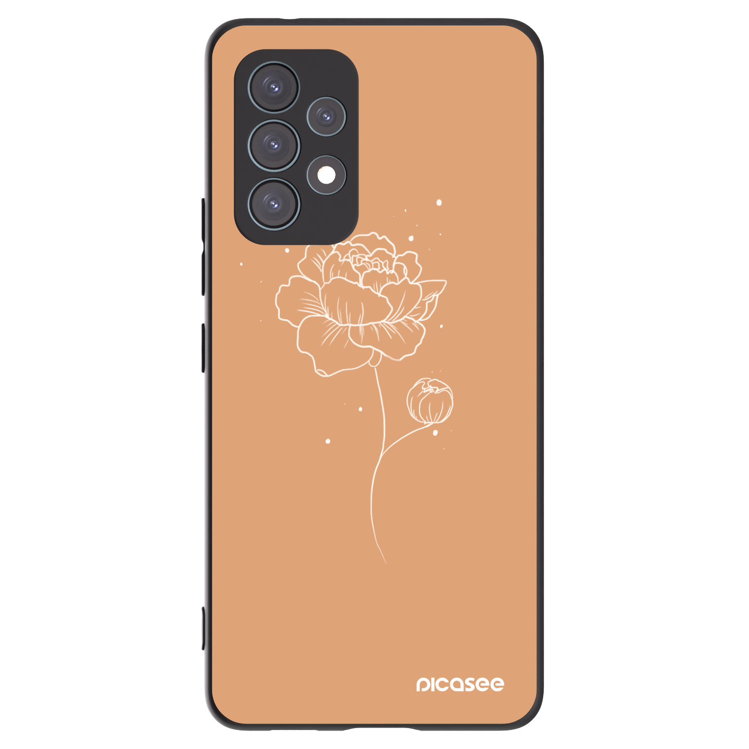 Picasee Μαύρη θήκη σιλικόνης για Samsung Galaxy A53 5G A536 - Peonies