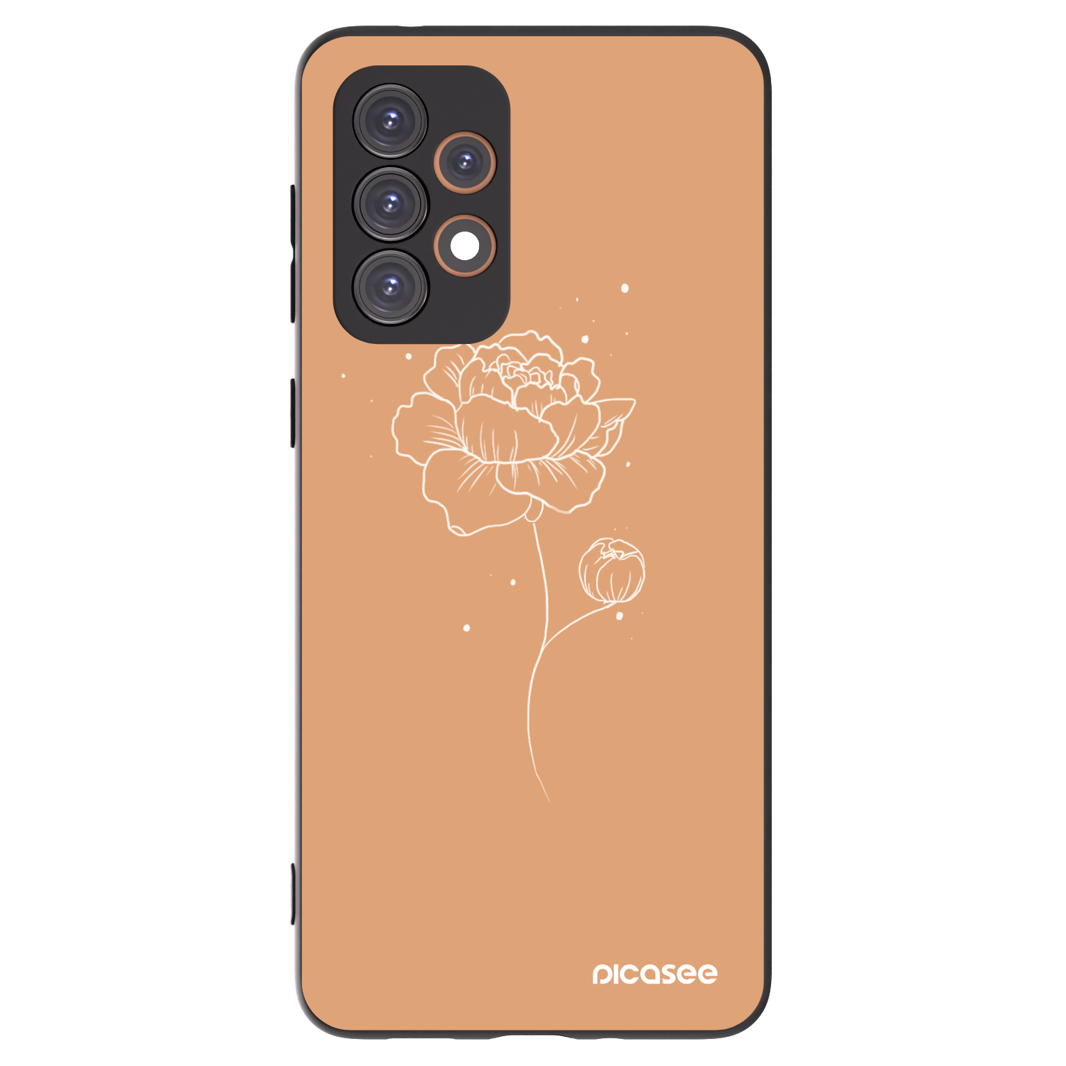 Picasee Μαύρη θήκη σιλικόνης για Samsung Galaxy A33 5G A336 - Peonies