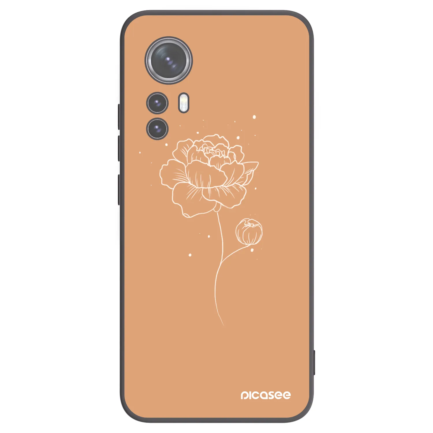 Picasee Μαύρη θήκη σιλικόνης για Xiaomi 12X - Peonies