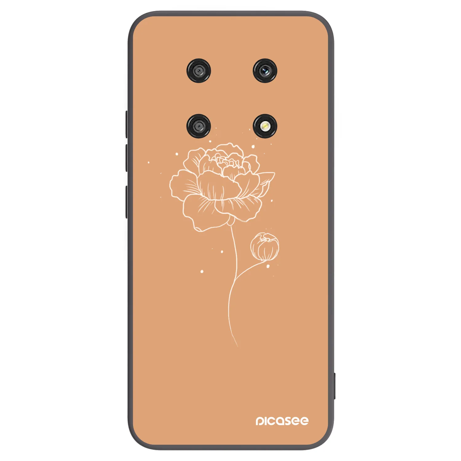 Picasee Μαύρη θήκη σιλικόνης για Honor Magic4 Lite 5G - Peonies