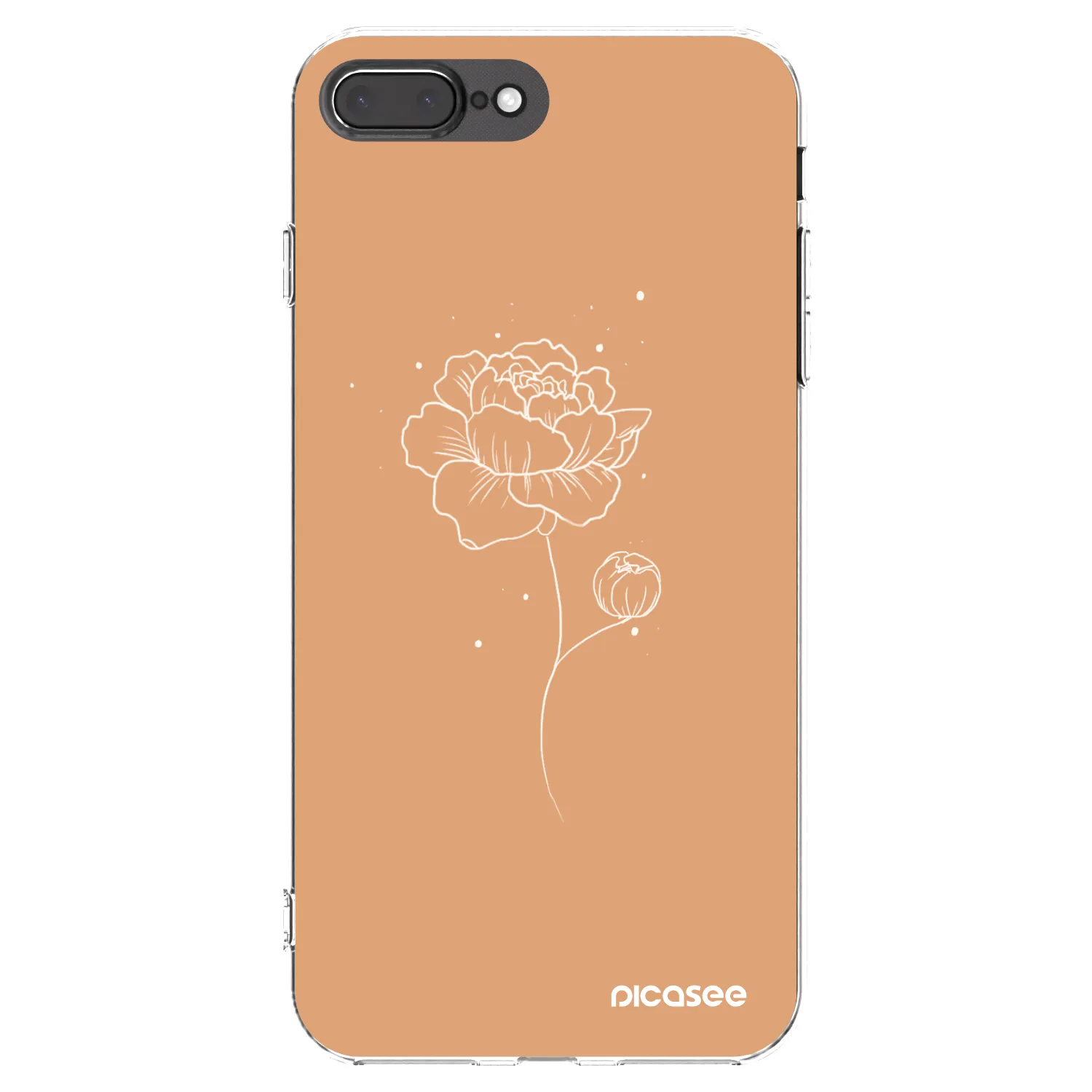 Picasee διαφανής θήκη σιλικόνης Apple iPhone 8 Plus - Peonies