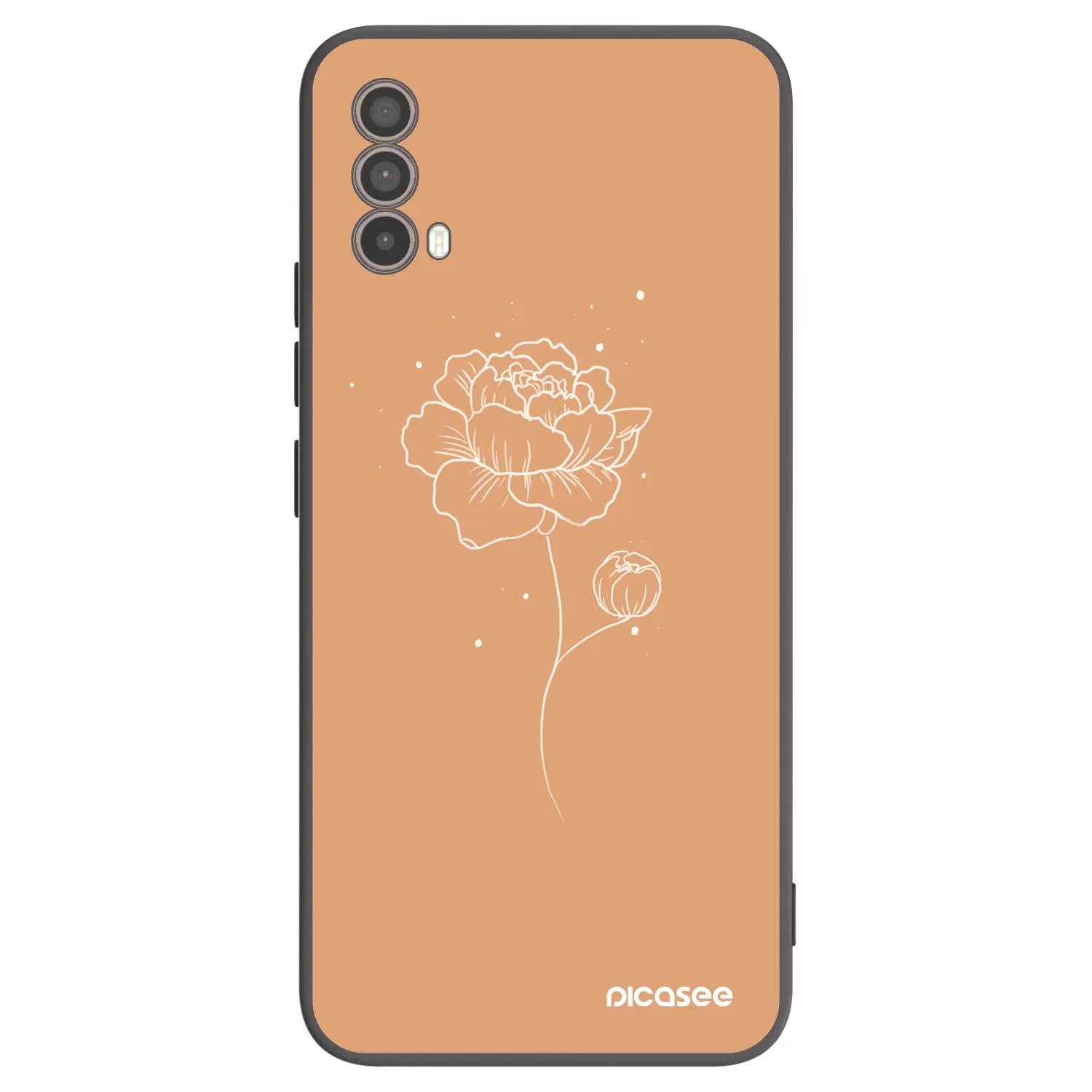 Picasee Μαύρη θήκη σιλικόνης για Motorola Moto E40 - Peonies