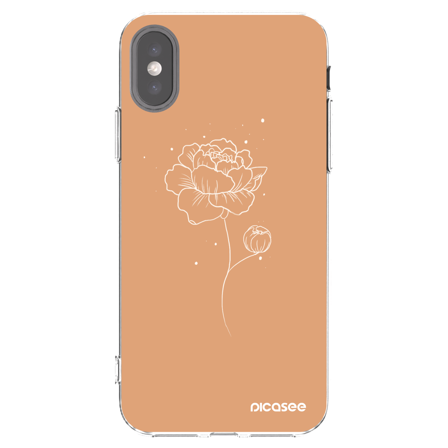 Picasee διαφανής θήκη σιλικόνης Apple iPhone X/XS - Peonies