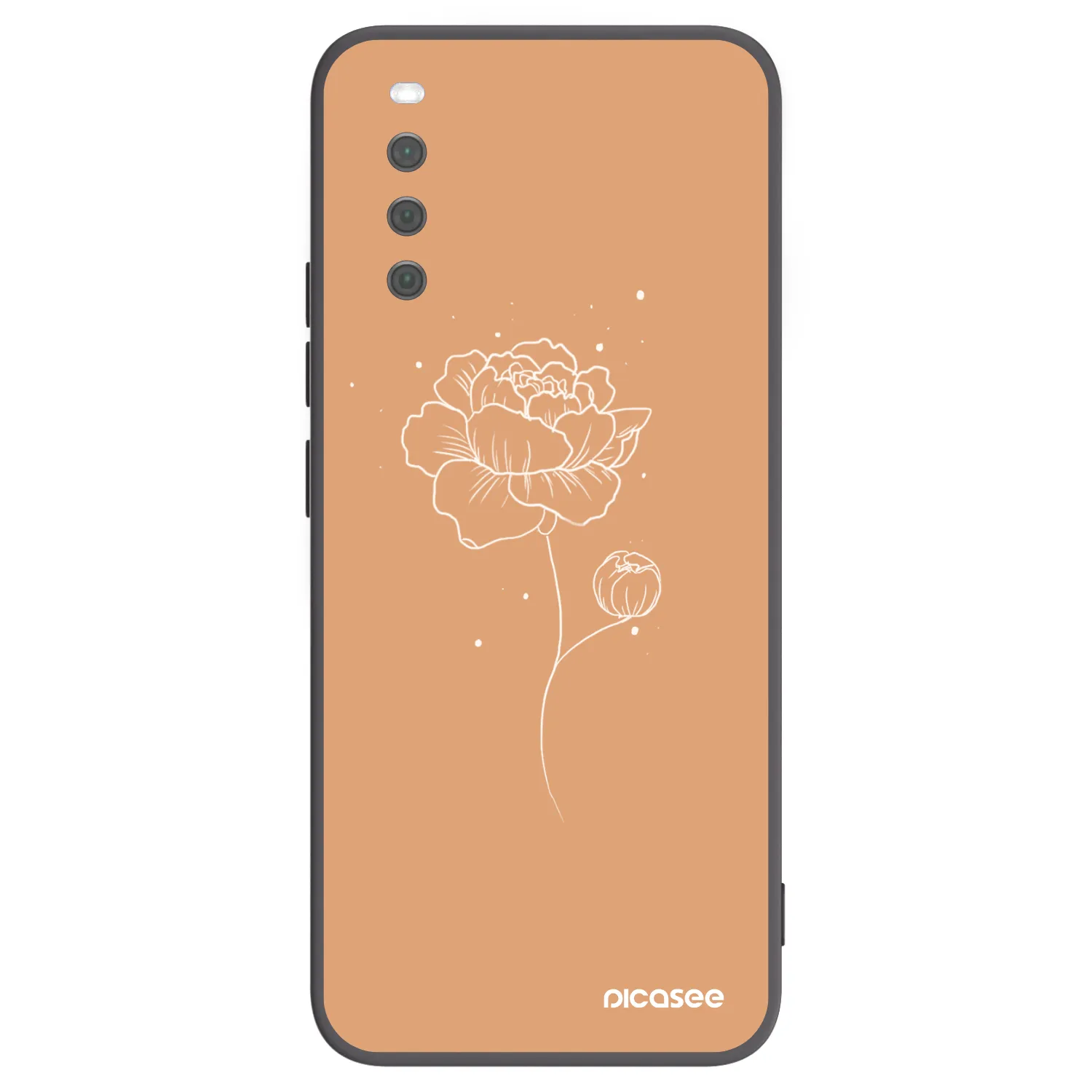 Picasee Μαύρη θήκη σιλικόνης για Sony Xperia 10 III - Peonies