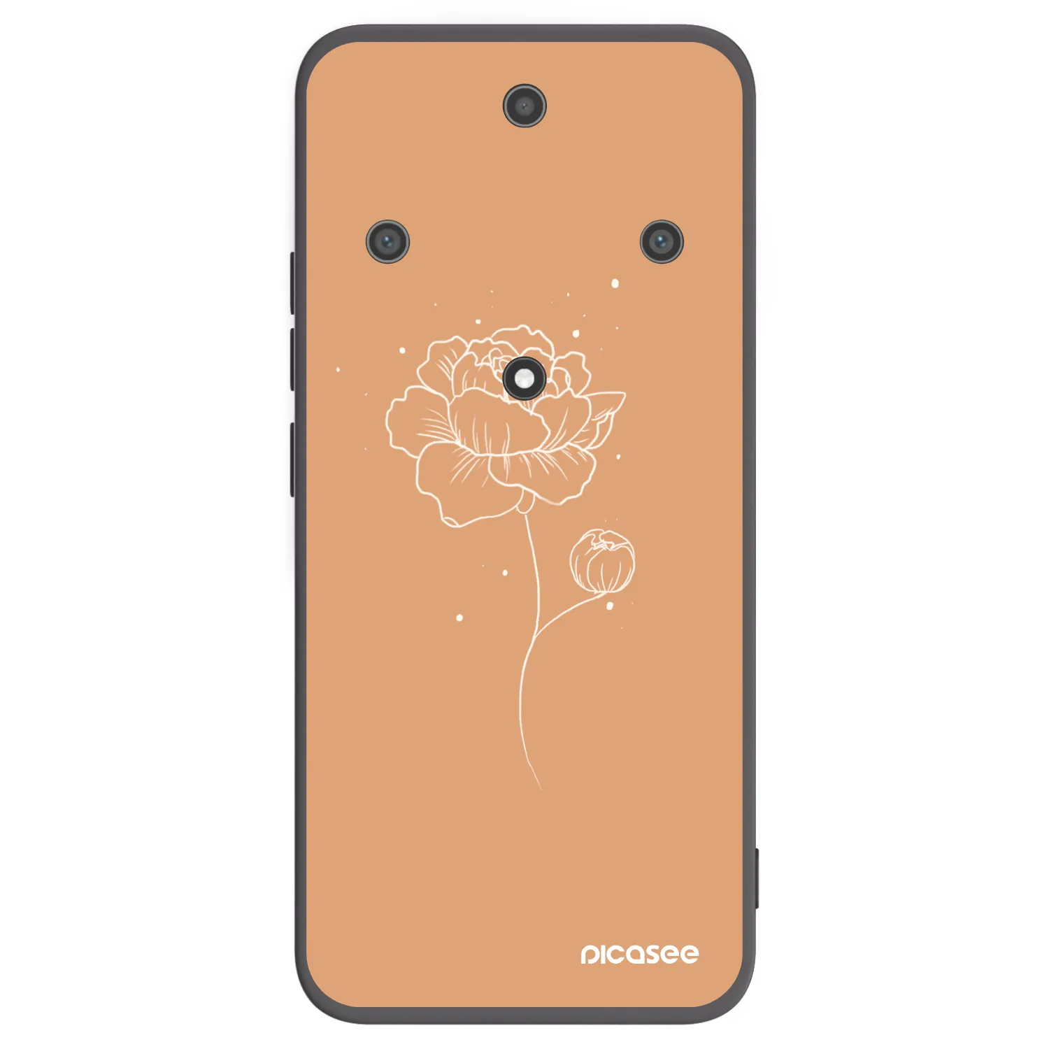 Picasee Μαύρη θήκη σιλικόνης για Honor Magic5 Lite 5G - Peonies