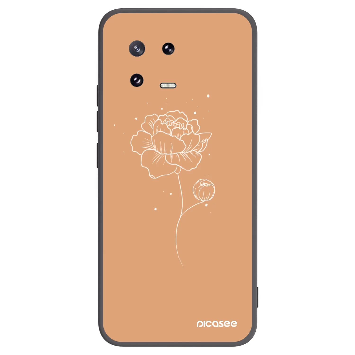 Picasee Μαύρη θήκη σιλικόνης για Xiaomi 13 Pro - Peonies