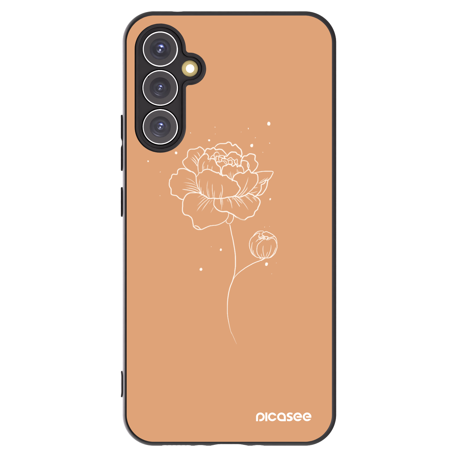 Picasee Μαύρη θήκη σιλικόνης για Samsung Galaxy A34 5G A346B - Peonies