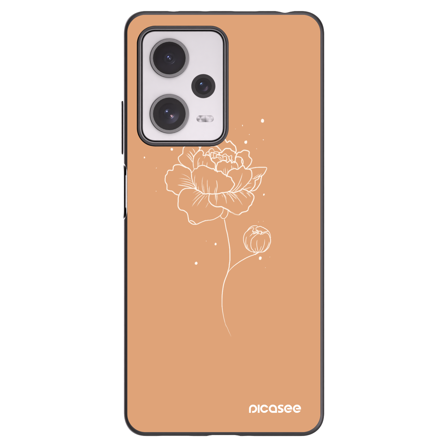 Picasee Μαύρη θήκη σιλικόνης για Xiaomi Redmi Note 12 Pro+ 5G - Peonies