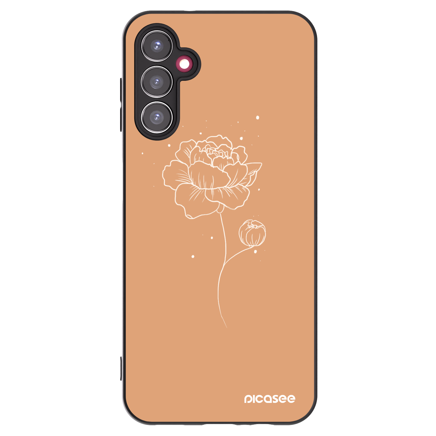 Picasee Μαύρη θήκη σιλικόνης για Samsung Galaxy A14 5G A146P - Peonies