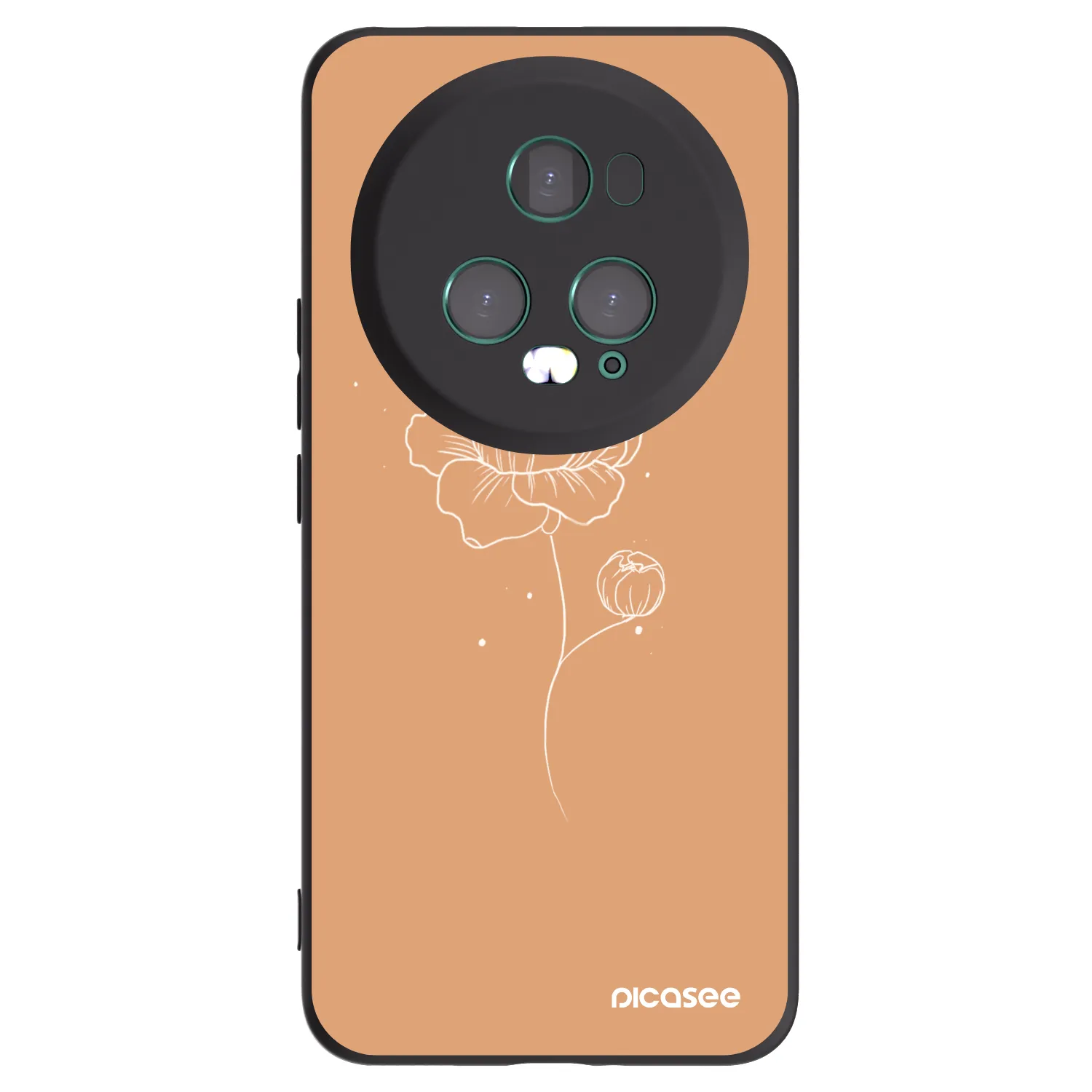 Picasee Μαύρη θήκη σιλικόνης για Honor Magic5 Pro - Peonies