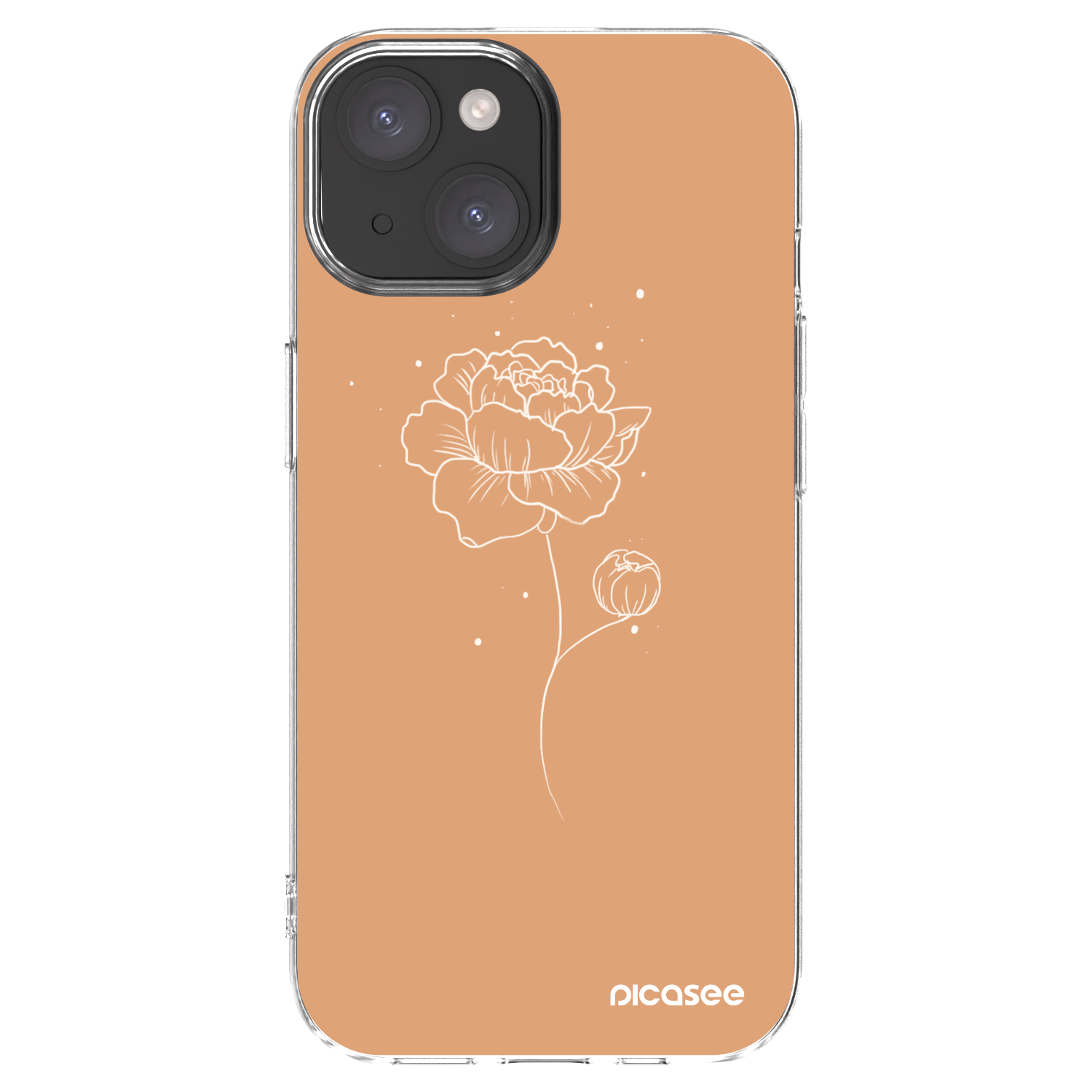 Picasee διαφανής θήκη σιλικόνης Apple iPhone 15 - Peonies