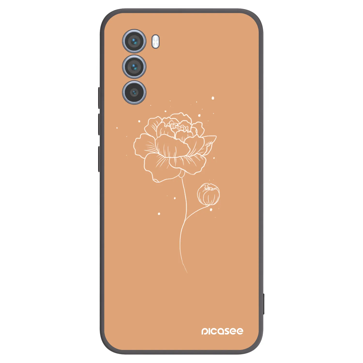 Picasee Μαύρη θήκη σιλικόνης για Motorola Moto G62 - Peonies