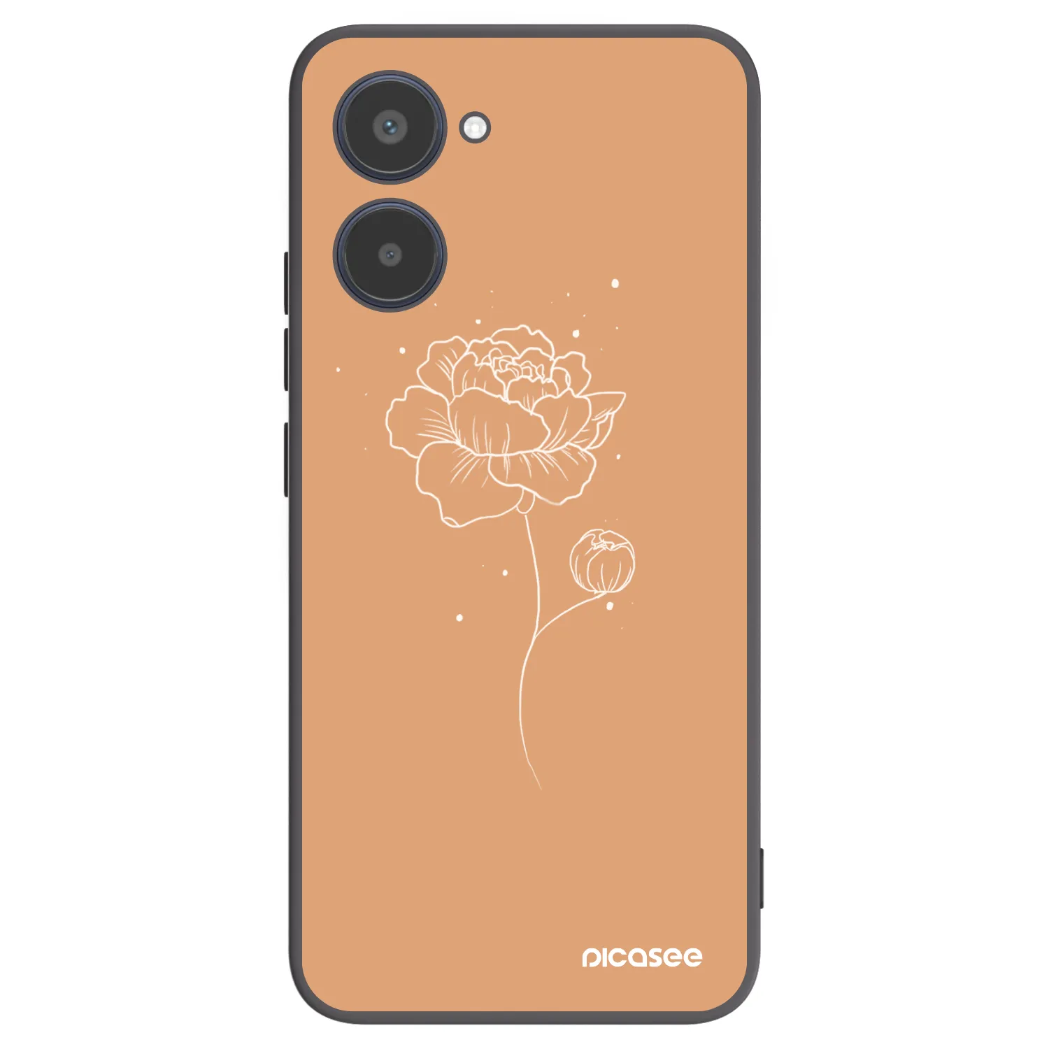Picasee Μαύρη θήκη σιλικόνης για Realme 10 4G - Peonies