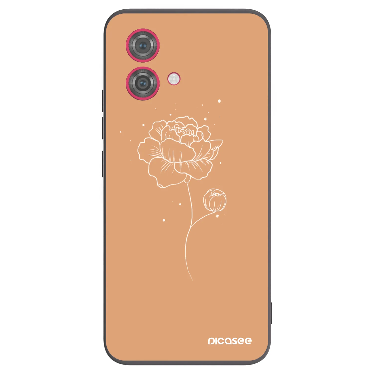 Picasee Μαύρη θήκη σιλικόνης για Motorola Moto G84 5G - Peonies