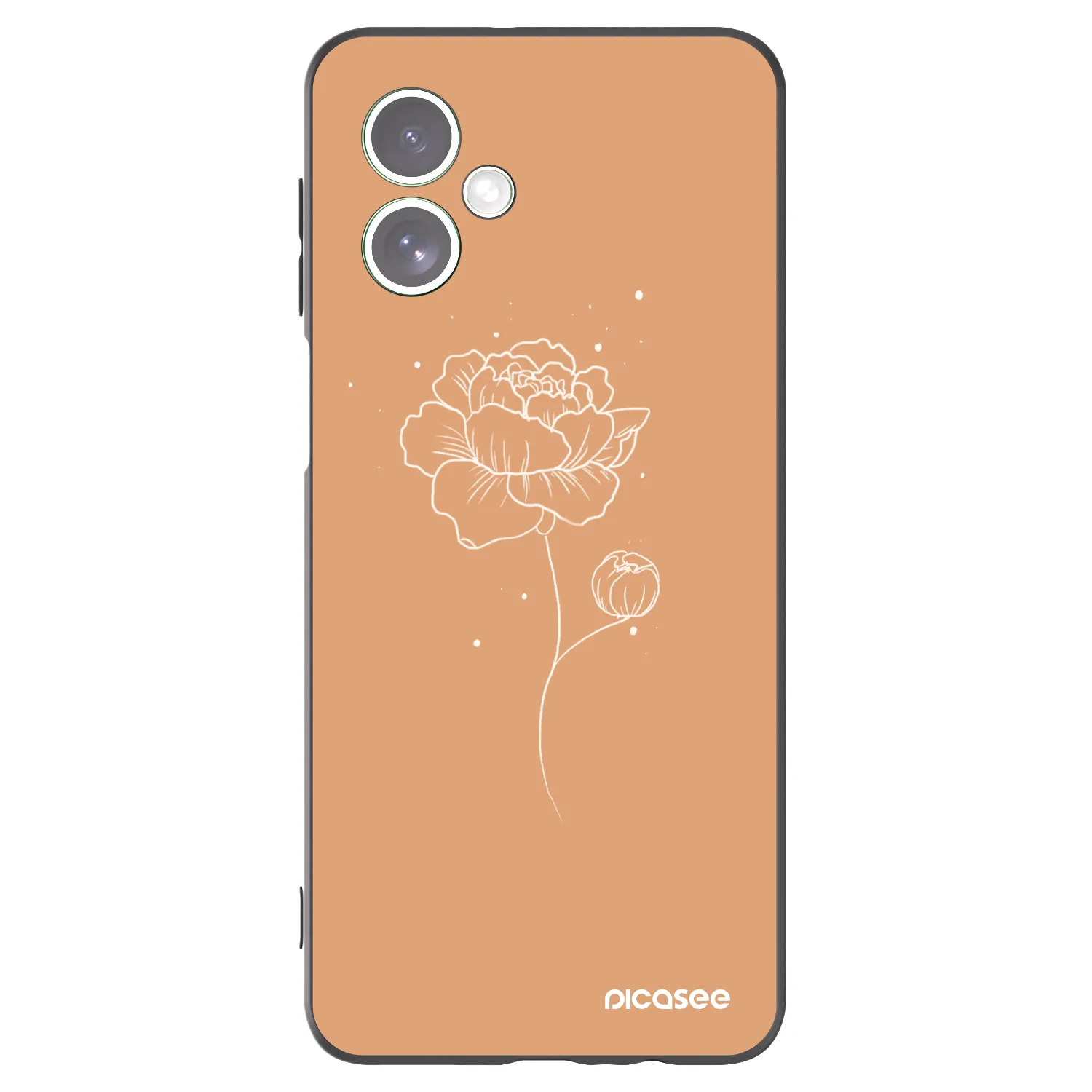 Picasee Μαύρη θήκη σιλικόνης για Motorola Moto G54 5G - Peonies