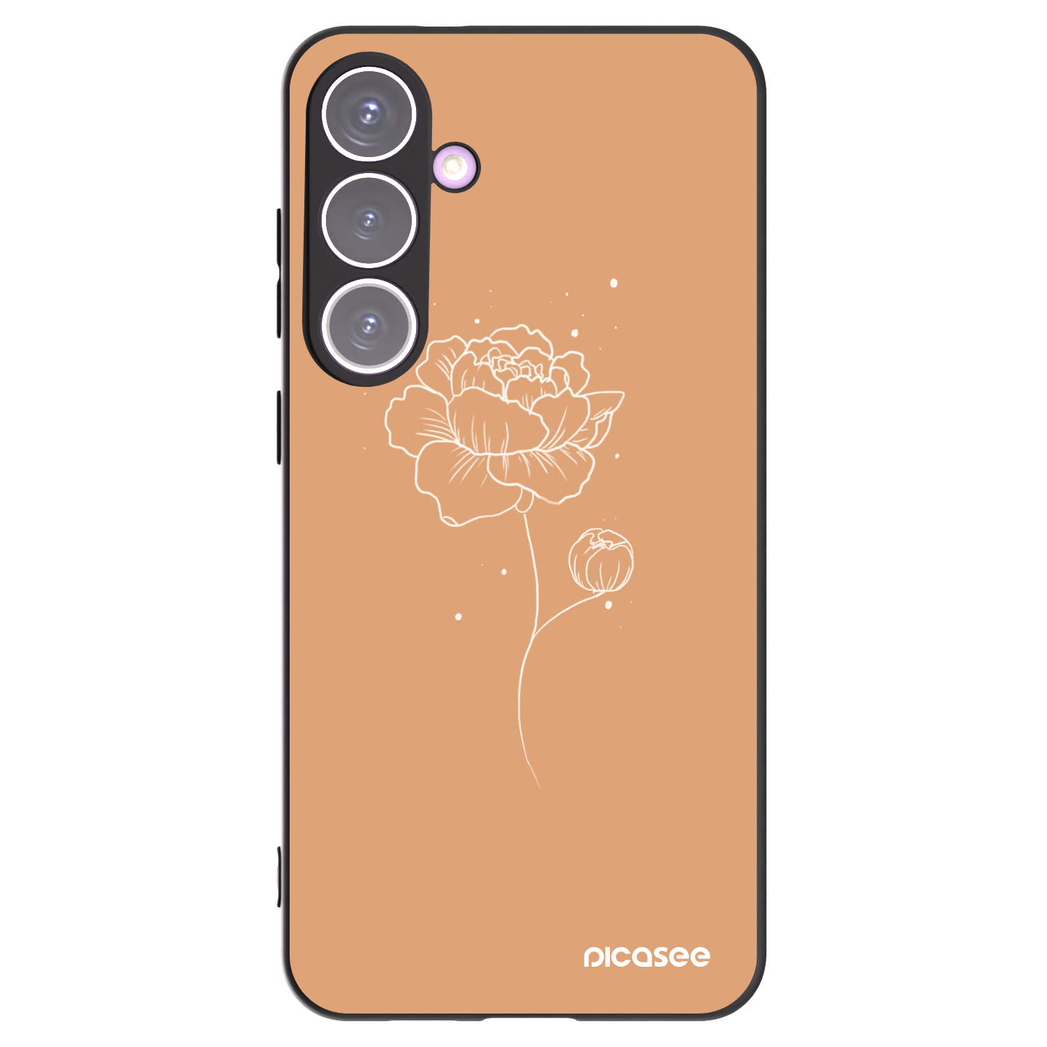 Picasee Μαύρη θήκη σιλικόνης για Samsung Galaxy S24+ S926B 5G - Peonies