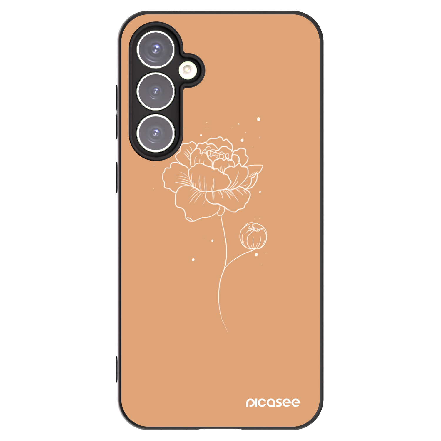 Picasee Μαύρη θήκη σιλικόνης για Samsung Galaxy S23 FE S711B - Peonies