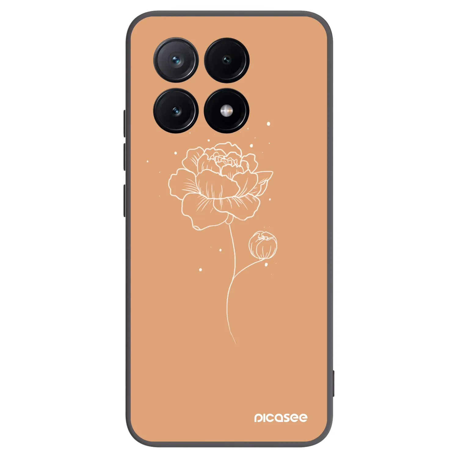 Picasee Μαύρη θήκη σιλικόνης για Xiaomi Poco X6 Pro - Peonies