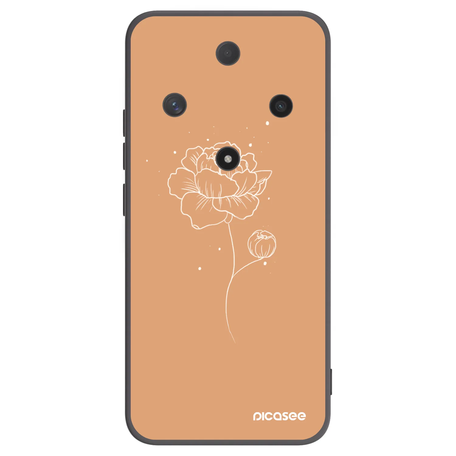 Picasee Μαύρη θήκη σιλικόνης για Honor Magic6 Lite 5G - Peonies