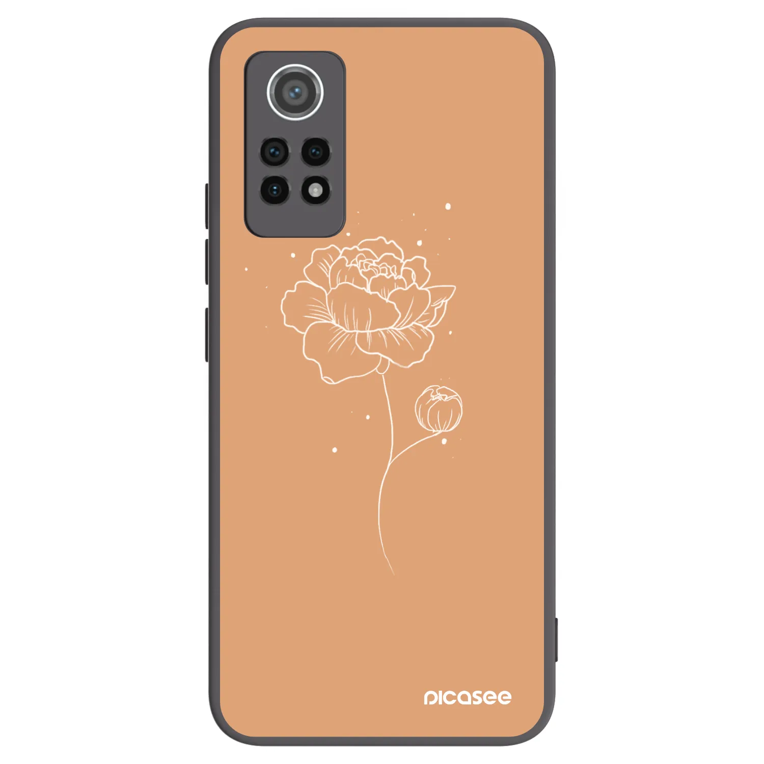 Picasee Μαύρη θήκη σιλικόνης για Xiaomi Redmi Note 12 Pro 4G - Peonies
