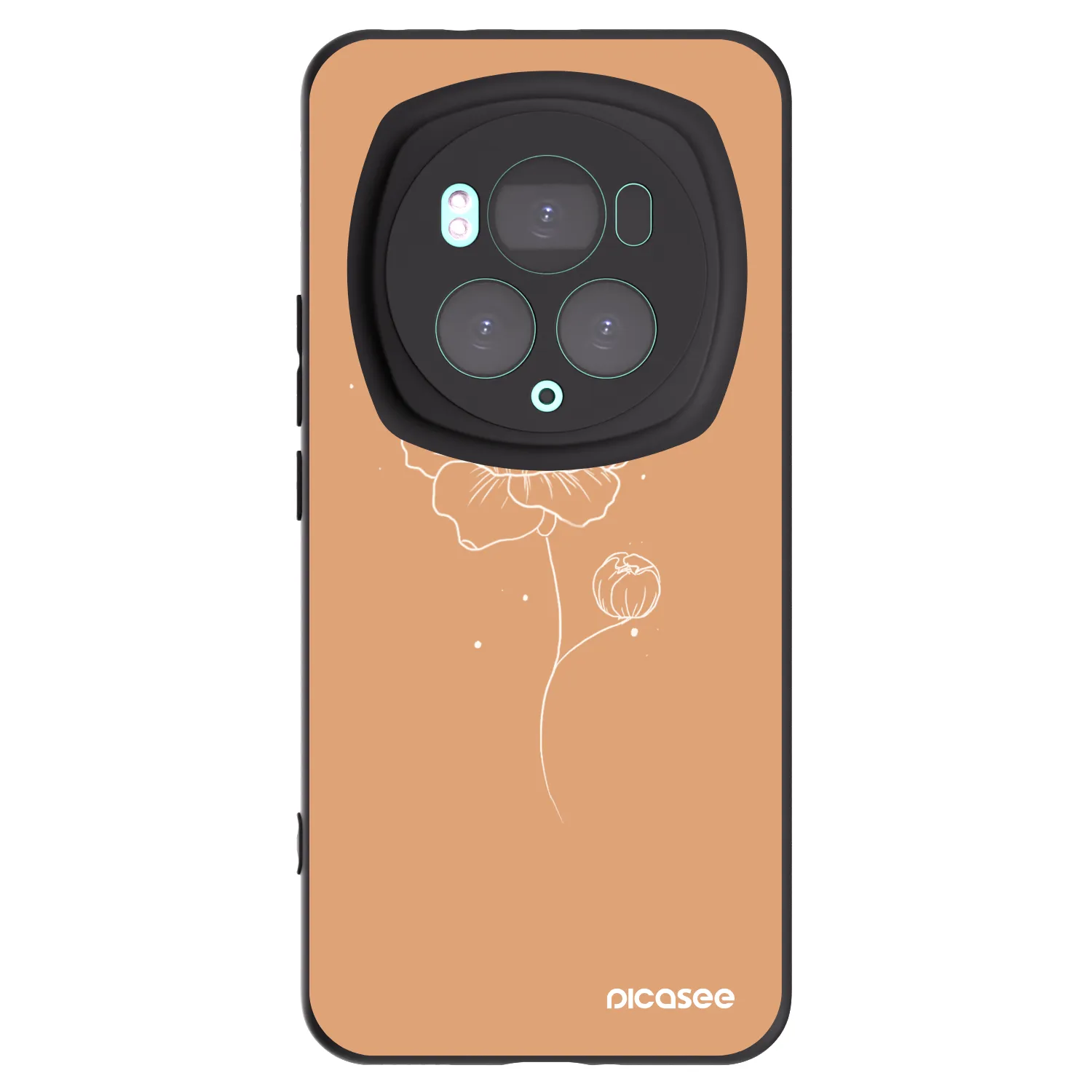 Picasee Μαύρη θήκη σιλικόνης για Honor Magic6 Pro - Peonies