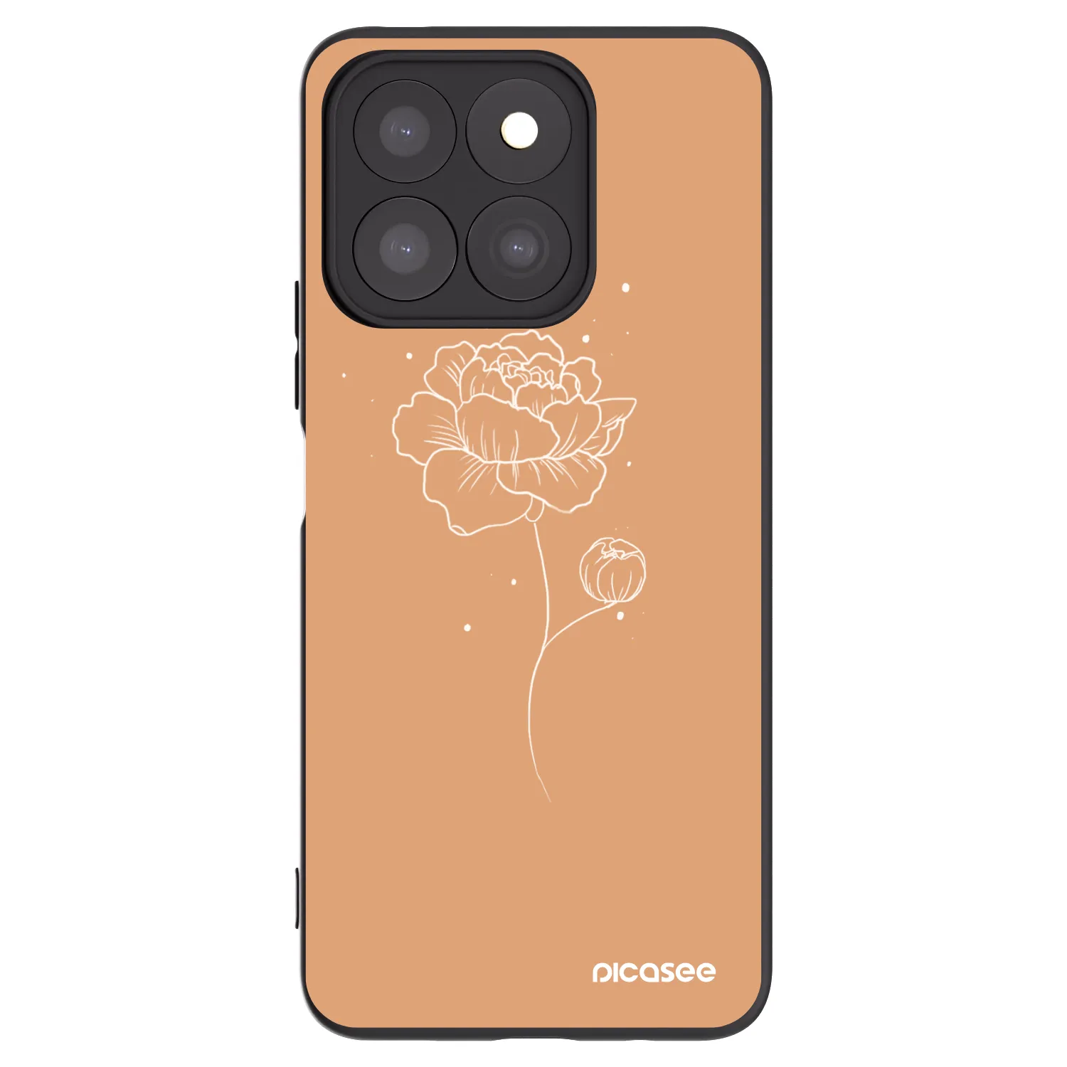 Picasee Μαύρη θήκη σιλικόνης για Honor X8b - Peonies